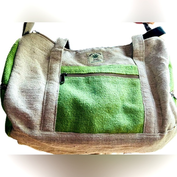 Pure Himalayan Hemp THC Free Duffel/Messenger/Gym Bag Made in Nepal - Picture 3 of 5
